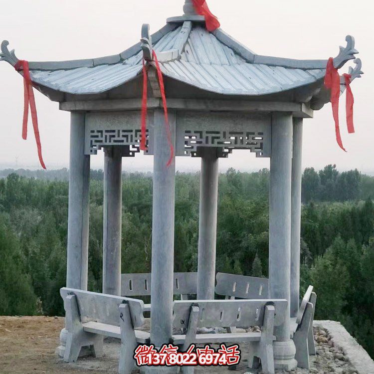 精致大理石雕涼亭，讓您在公園乘涼休息