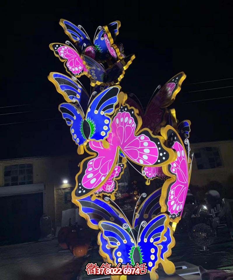 玻璃鋼蝴蝶雕塑，彩繪操場裝飾