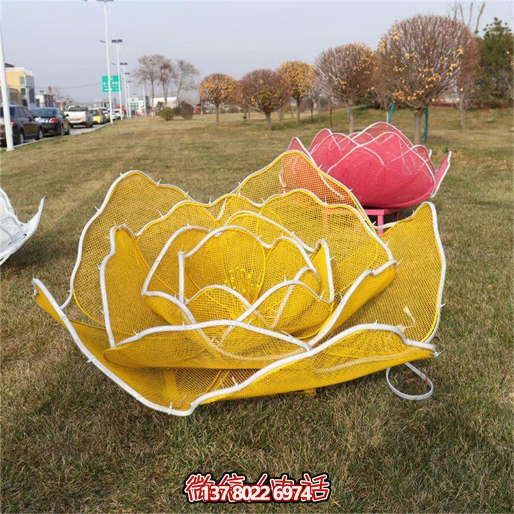 不銹鋼玫瑰花鏤空雕塑擺件，點綴戶外公園花園