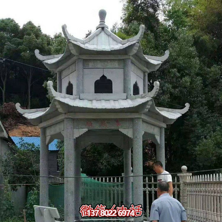 大型石雕涼亭，精美的室外裝飾