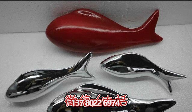 精致簡(jiǎn)約不銹鋼魚雕塑，點(diǎn)綴室內(nèi)裝飾