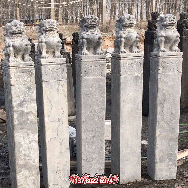 精美大理石獅子拴馬柱，點綴庭院園林