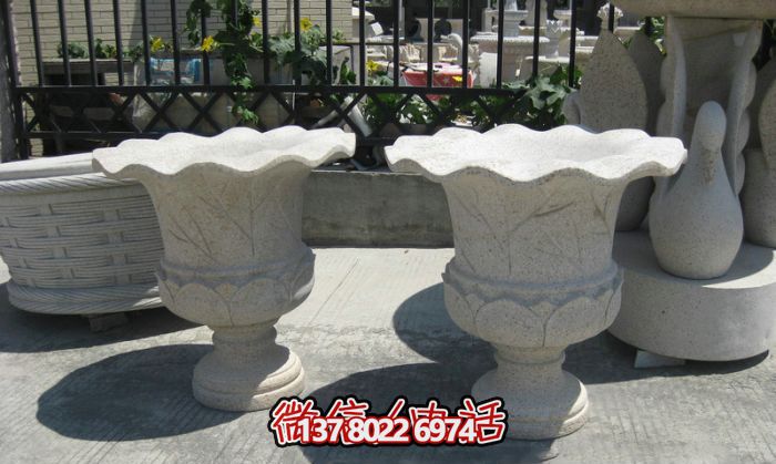 歐式大理石花盆石雕雕塑，締造公園景區(qū)精美景觀