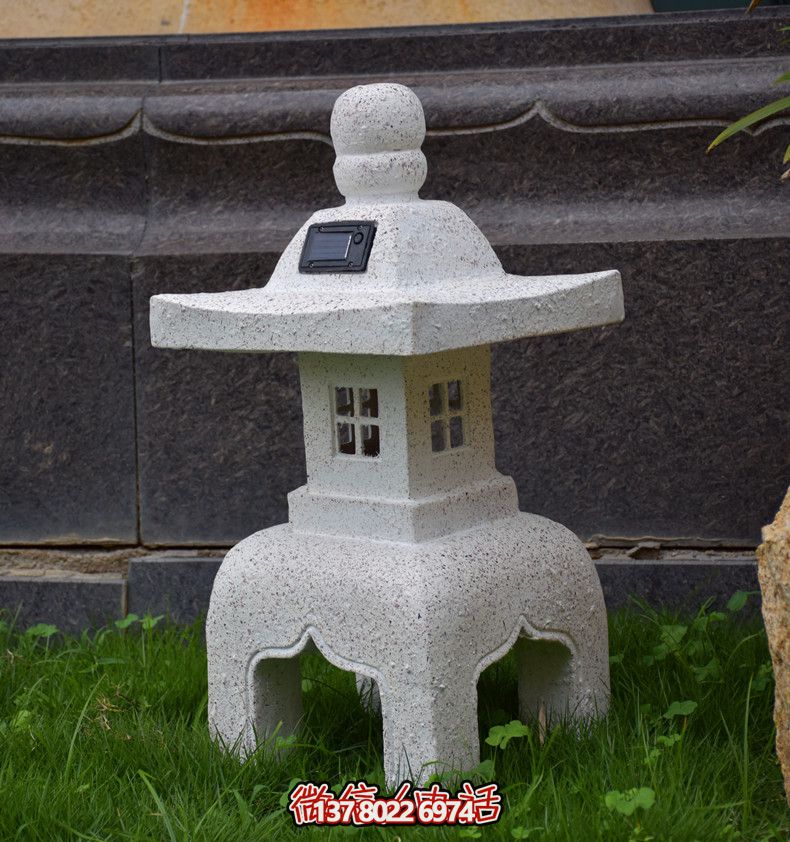 太陽能石燈，復(fù)古中式裝飾戶外景觀燈