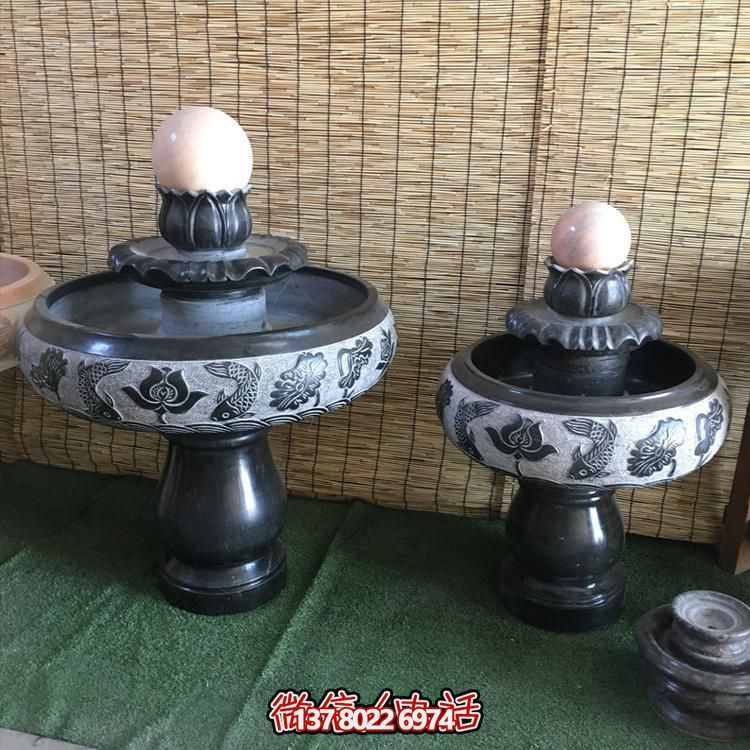 小型黑色大理石風(fēng)水招財擺件，室內(nèi)辦公家用