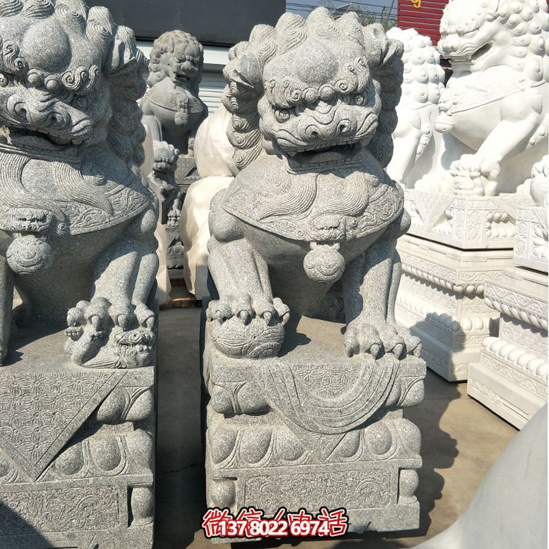 精美大理石獅子雕塑，裝點(diǎn)你的戶外庭院