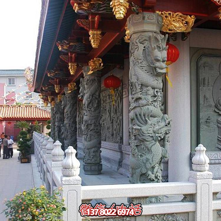 大理石雕刻的龍柱，點(diǎn)綴你家的廣場和寺院